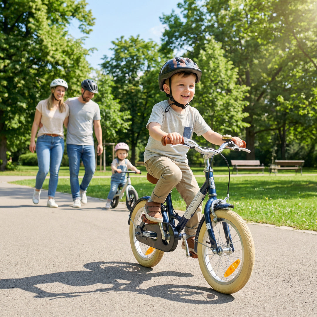 PETITAGE Retro Kinderfahrrad 12 Zoll - ab 3 Jahren | Blau