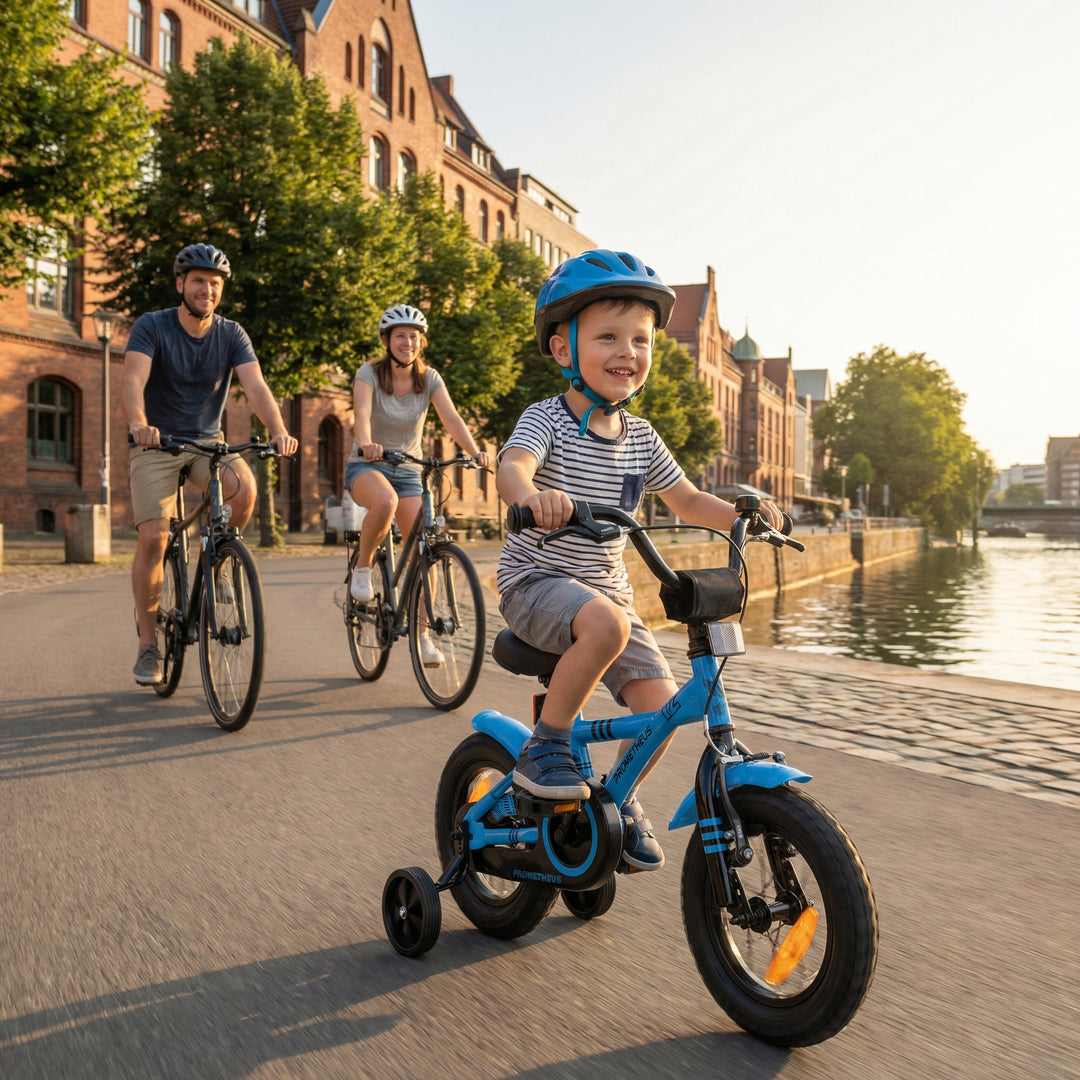 Kinderfahrrad 12 Zoll ab 3 Jahre mit Stützräder Blau & Schwarz