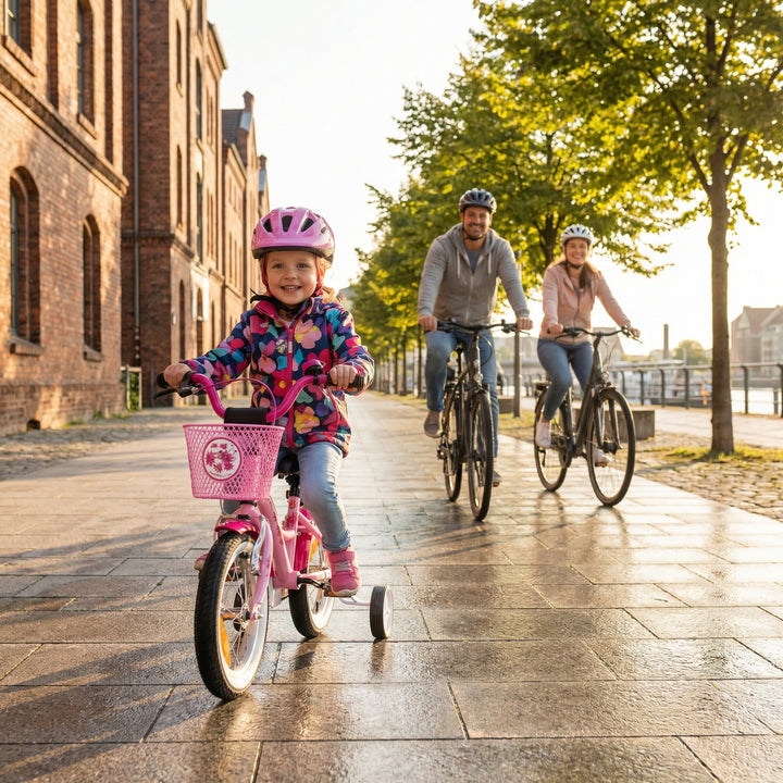 Kinderfahrrad 12 Zoll ab 3 Jahre mit Stützräder in Rosa & Weiß