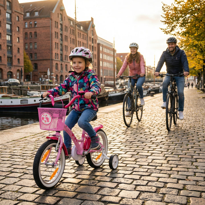 Kinderfahrrad 14 Zoll ab 3-4 Jahre mit Stützräder in Rosa & Weiß