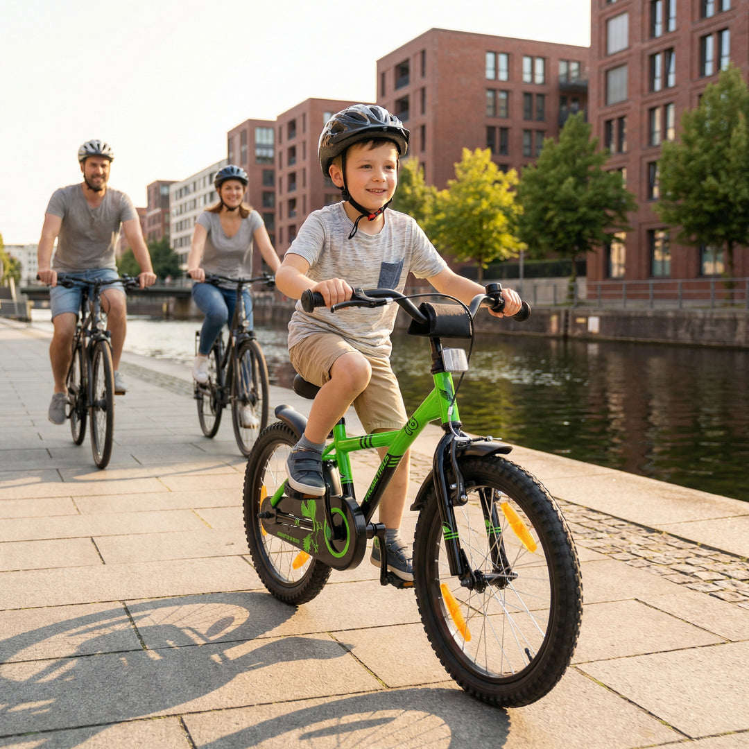 Kinderfahrrad 18 Zoll ab 5 Jahre in Grün & Schwarz