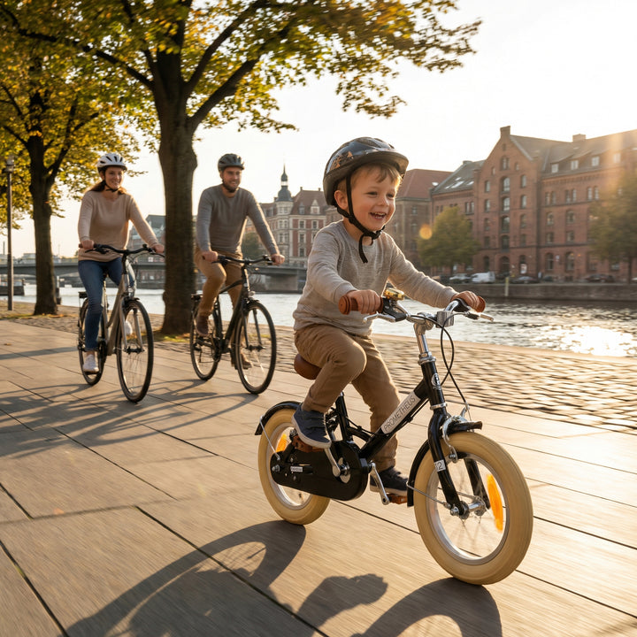 PETITAGE Retro Kinderfahrrad 12 Zoll - ab 3 Jahren | Schwarz