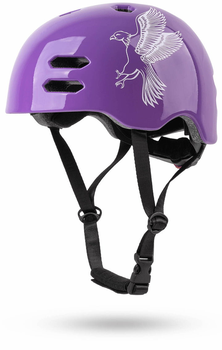 Helm Kinder Größe S 53-55 cm in Violett / Weiss