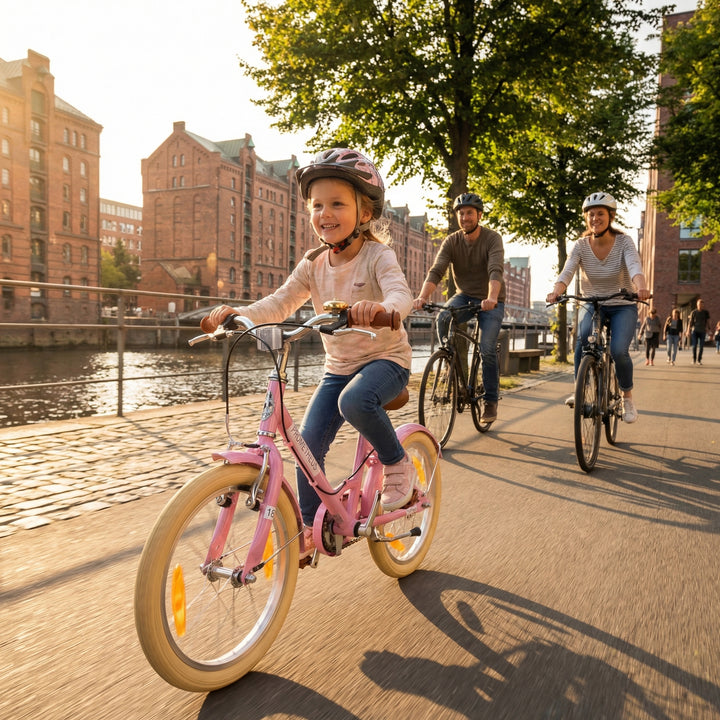 PETITAGE Retro Kinderfahrrad 18 Zoll - ab 5 Jahren | Rosa