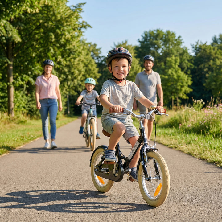 PETITAGE Retro Kinderfahrrad 14 Zoll - ab 3-4 Jahren | Schwarz