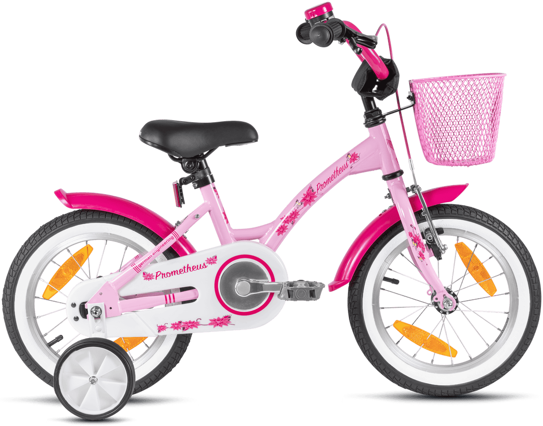 Kinderfahrrad 14 Zoll ab 3-4 Jahre mit Stützräder in Rosa & Weiß