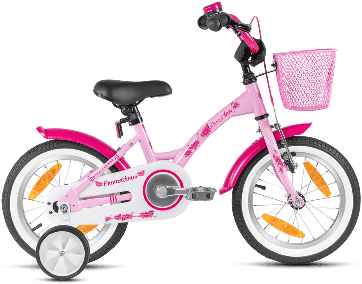 Kinderfahrrad 14 Zoll ab 3-4 Jahre mit Stützräder in Rosa & Weiß