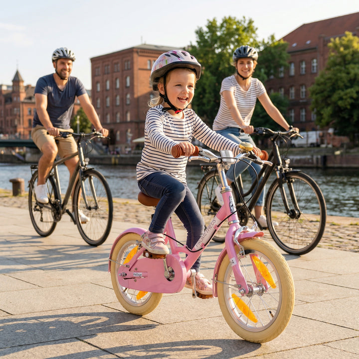 PETITAGE Retro Kinderfahrrad 14 Zoll - ab 3-4 Jahren | Rosa