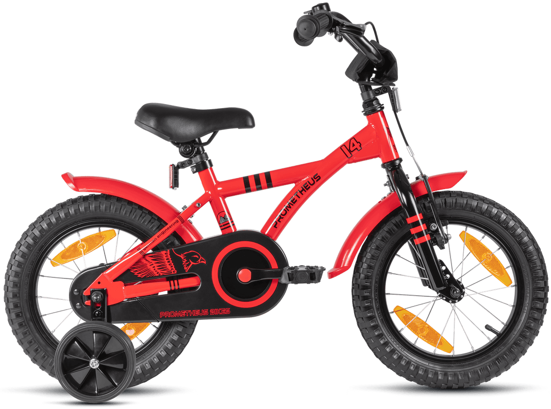 Kinderfahrrad 14 Zoll ab 3-4 Jahre mit Stützräder in Rot & Schwarz