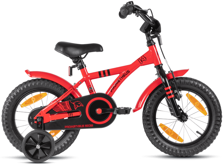 Kinderfahrrad 14 Zoll ab 3-4 Jahre mit Stützräder in Rot & Schwarz