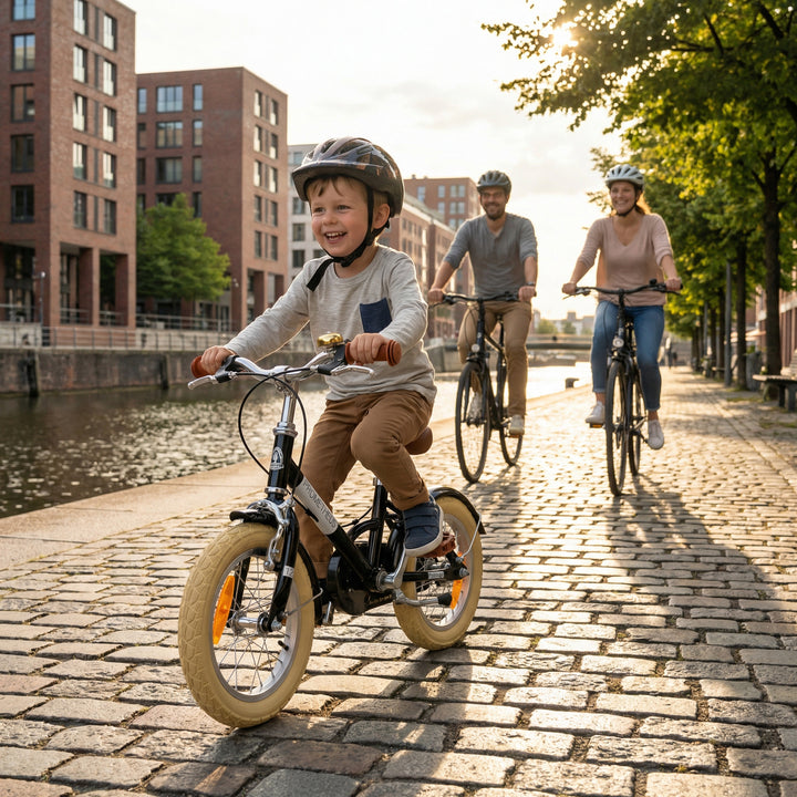 PETITAGE Retro Kinderfahrrad 12 Zoll - ab 3 Jahren | Schwarz