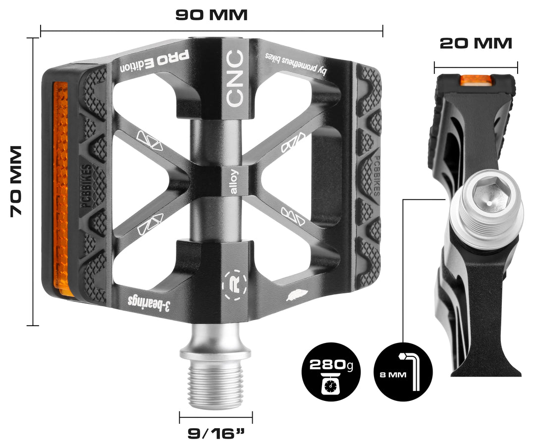 Kinder Fahrradpedale PREMIUM Pedale CNC (GRAU)