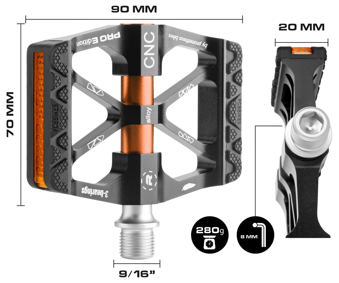 Kinder Fahrradpedale PREMIUM Pedale CNC (ORANGE)