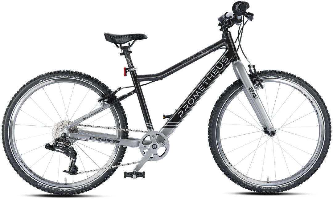 PRO Kinderrad 24 Zoll ab 7 Jahre | 8-Gang | SOOT-BLACK