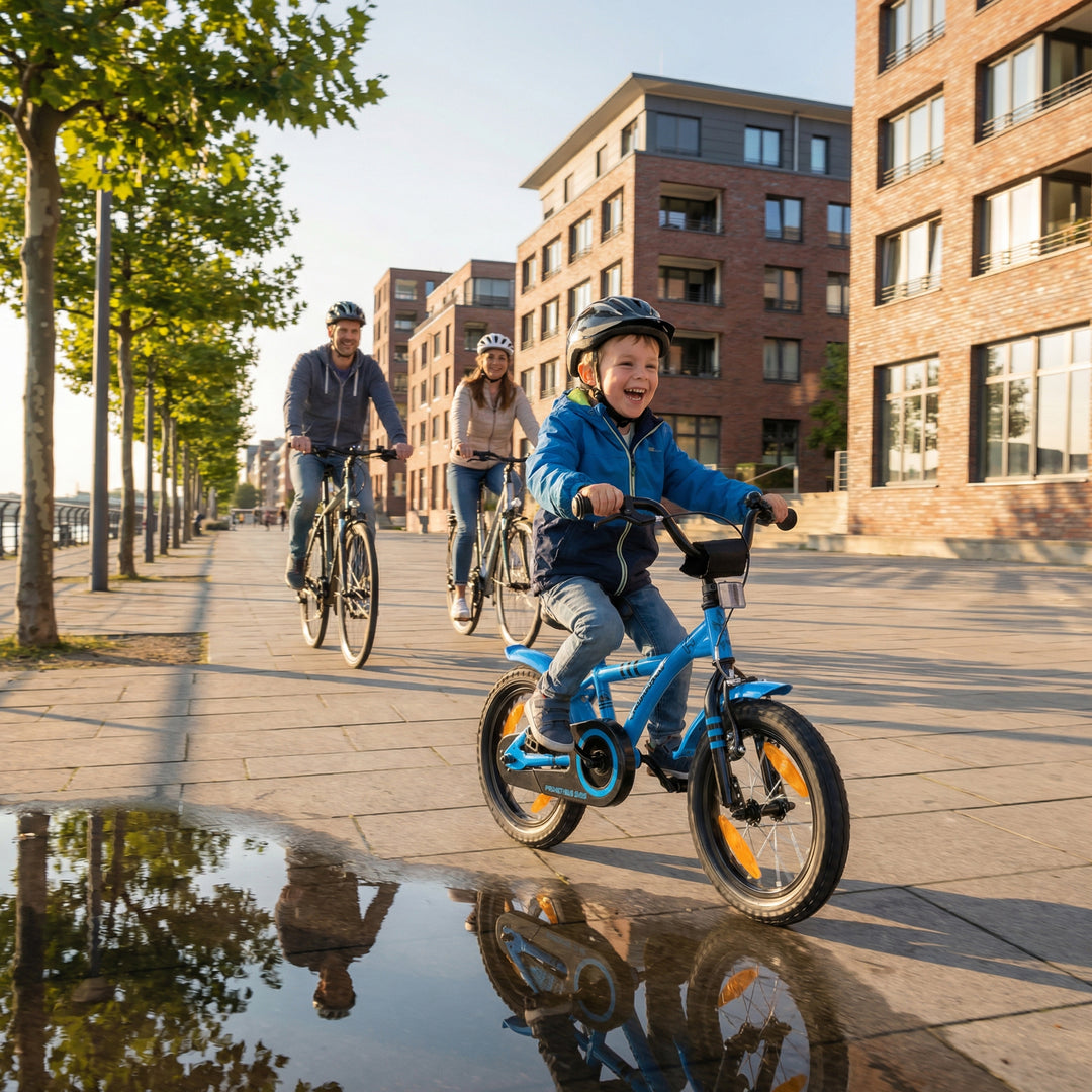 Kinderfahrrad 14 Zoll ab 3-4 Jahre mit Stützräder in Blau & Schwarz