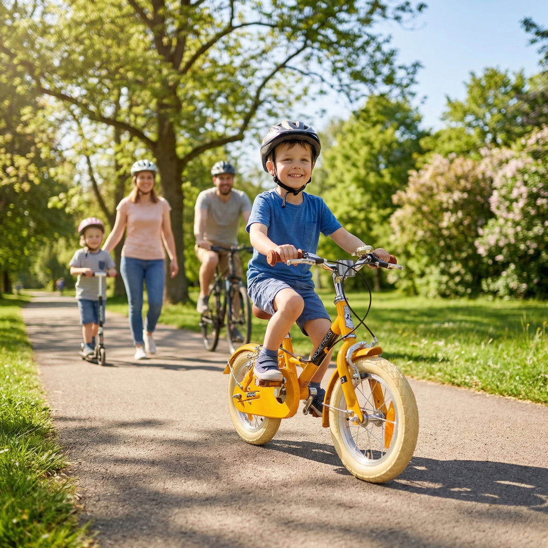 PETITAGE Retro Kinderfahrrad 14 Zoll - ab 3-4 Jahren | Gelb