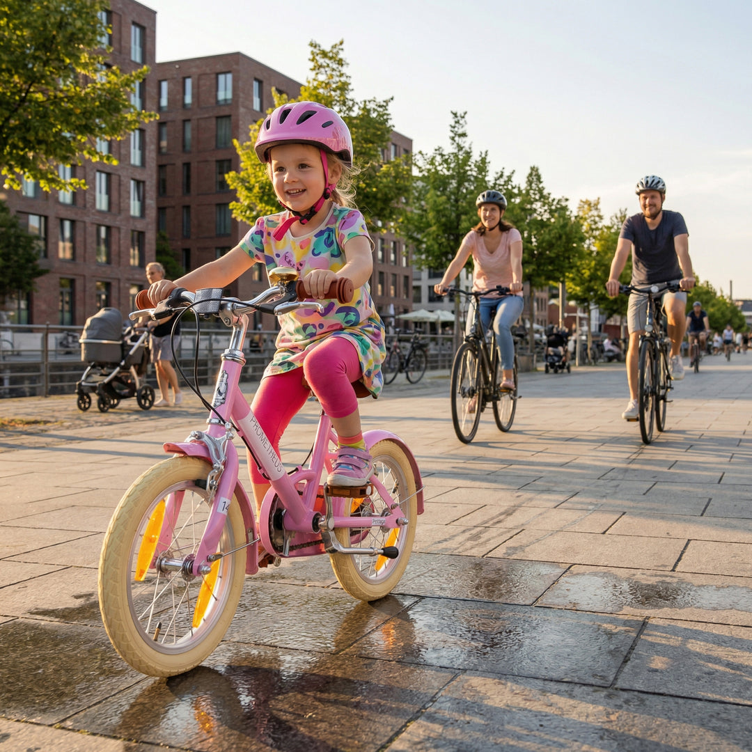 PETITAGE Retro Kinderfahrrad 14 Zoll - ab 3-4 Jahren | Rosa