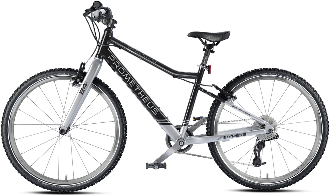 PRO Kinderrad 24 Zoll ab 7 Jahre | 8-Gang | SOOT-BLACK