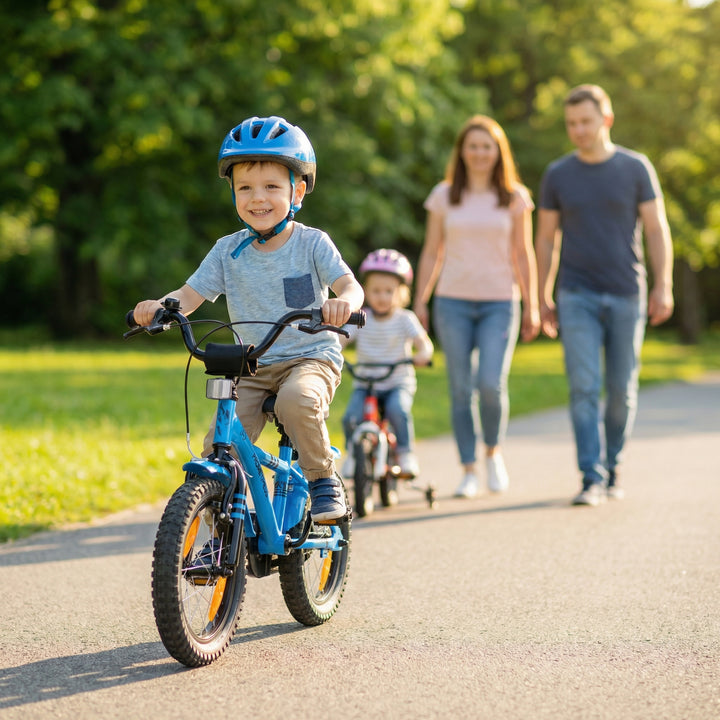 Kinderfahrrad 14 Zoll ab 3-4 Jahre mit Stützräder in Blau & Schwarz