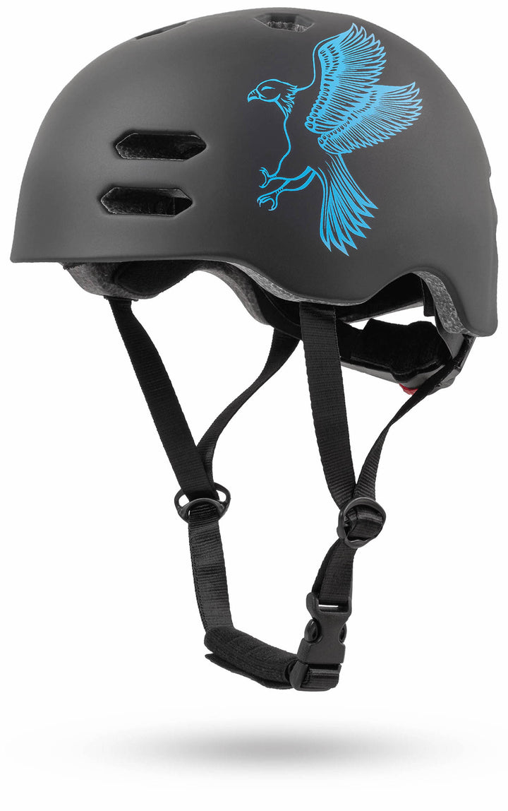 Helm Kinder Größe S 53-55 cm in Blau / Schwarz