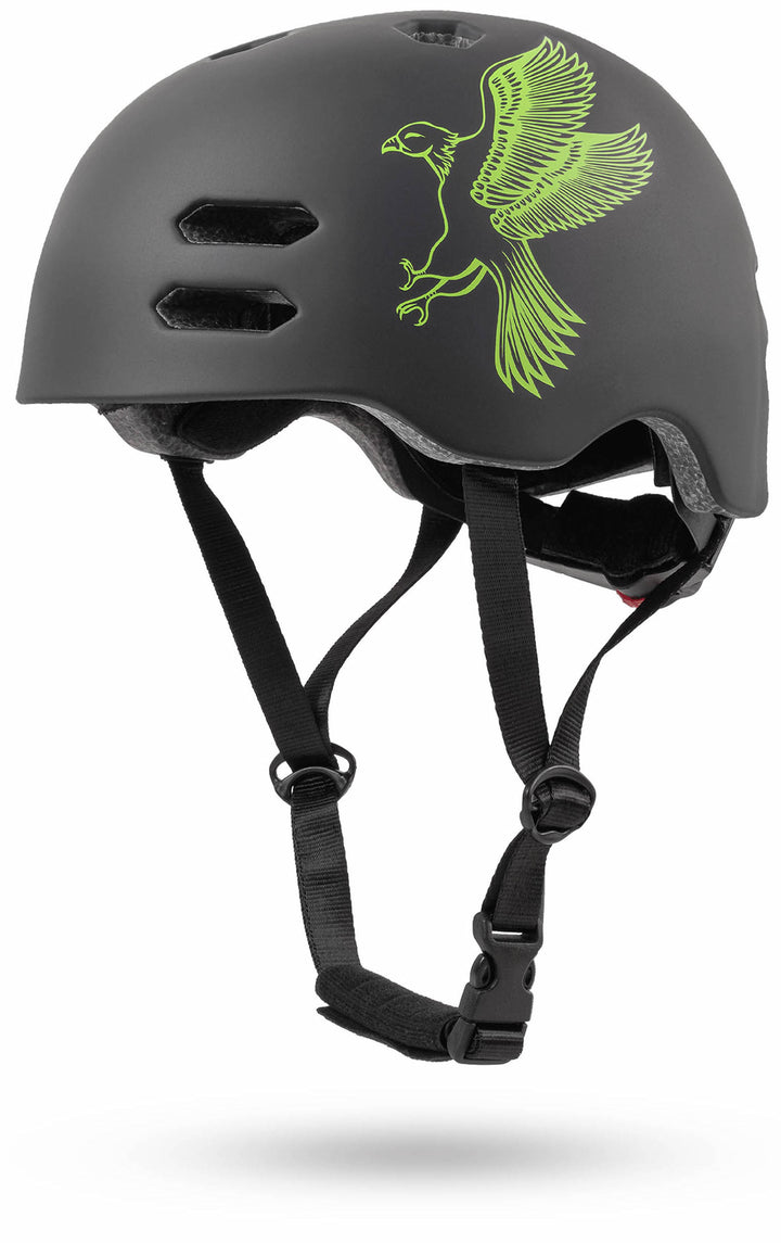 Helm Kinder Größe S 53-55 cm in Grün / Schwarz