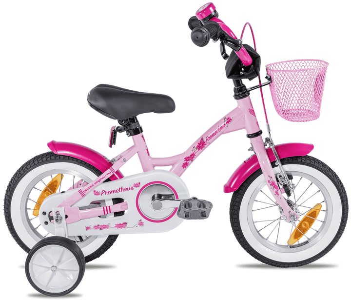 Kinderfahrrad 12 Zoll ab 3 Jahre mit Stützräder in Rosa & Weiß