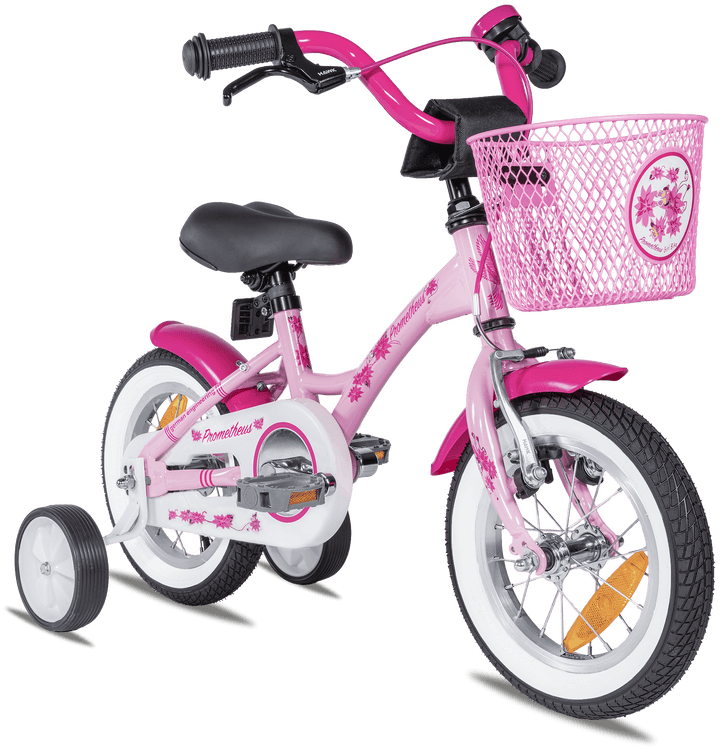 Kinderfahrrad 12 Zoll ab 3 Jahre mit Stützräder in Rosa & Weiß