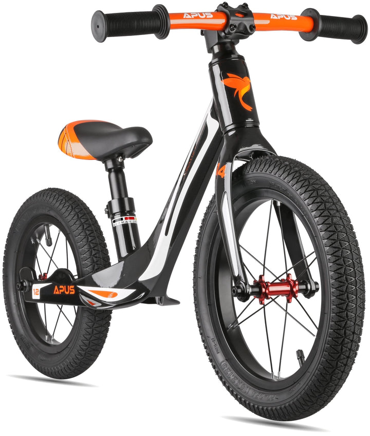 APUS Kinderlaufrad 14/12 Zol in Schwarz - Orange – Laufräder 12 - 14 Zoll von prometheus - bikes | prometheus - bikes