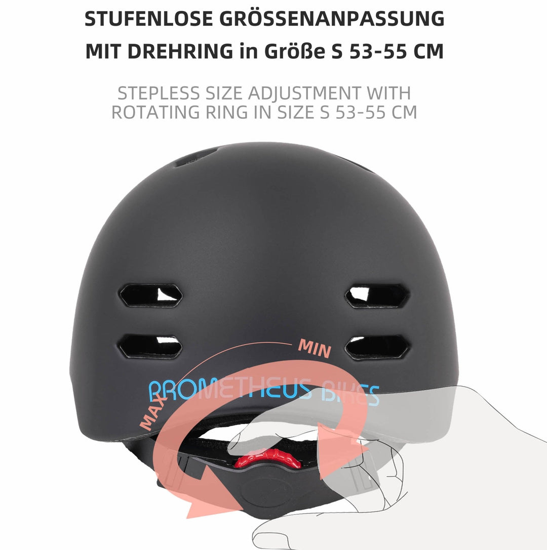Helm Kinder Größe S 53 - 55 cm in Blau / Schwarz – Schutzausrüstung von prometheus - bikes | prometheus - bikes