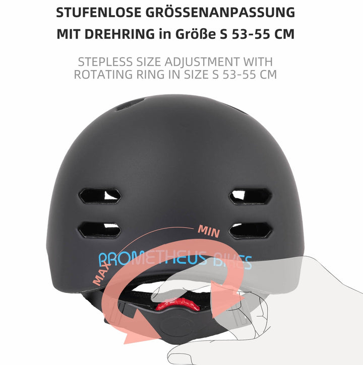Helm Kinder Größe S 53 - 55 cm in Blau / Schwarz – Schutzausrüstung von prometheus - bikes | prometheus - bikes