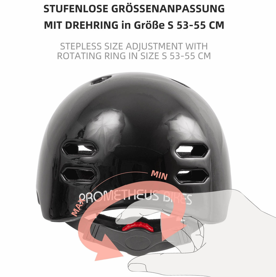 Helm Kinder Größe S 53 - 55 cm in Weiß / Schwarz – Schutzausrüstung von prometheus - bikes | prometheus - bikes