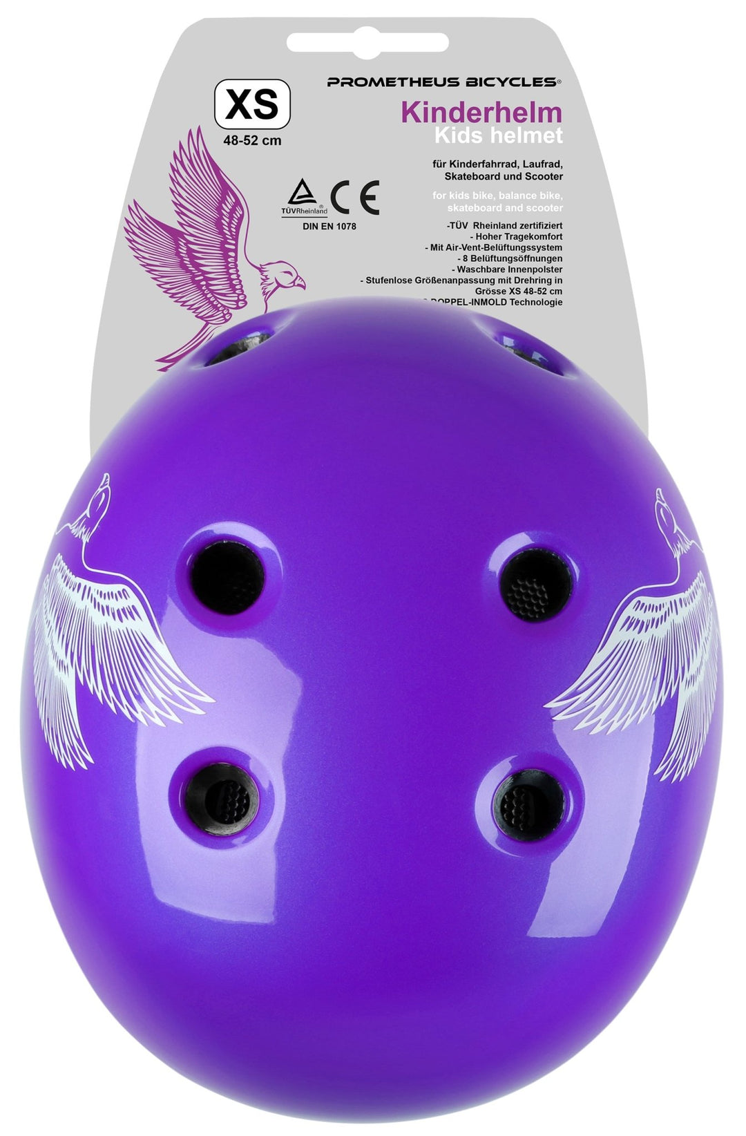 Helm Kinder Größe XS 48 - 52 cm in Violett – Schutzausrüstung von prometheus - bikes | prometheus - bikes