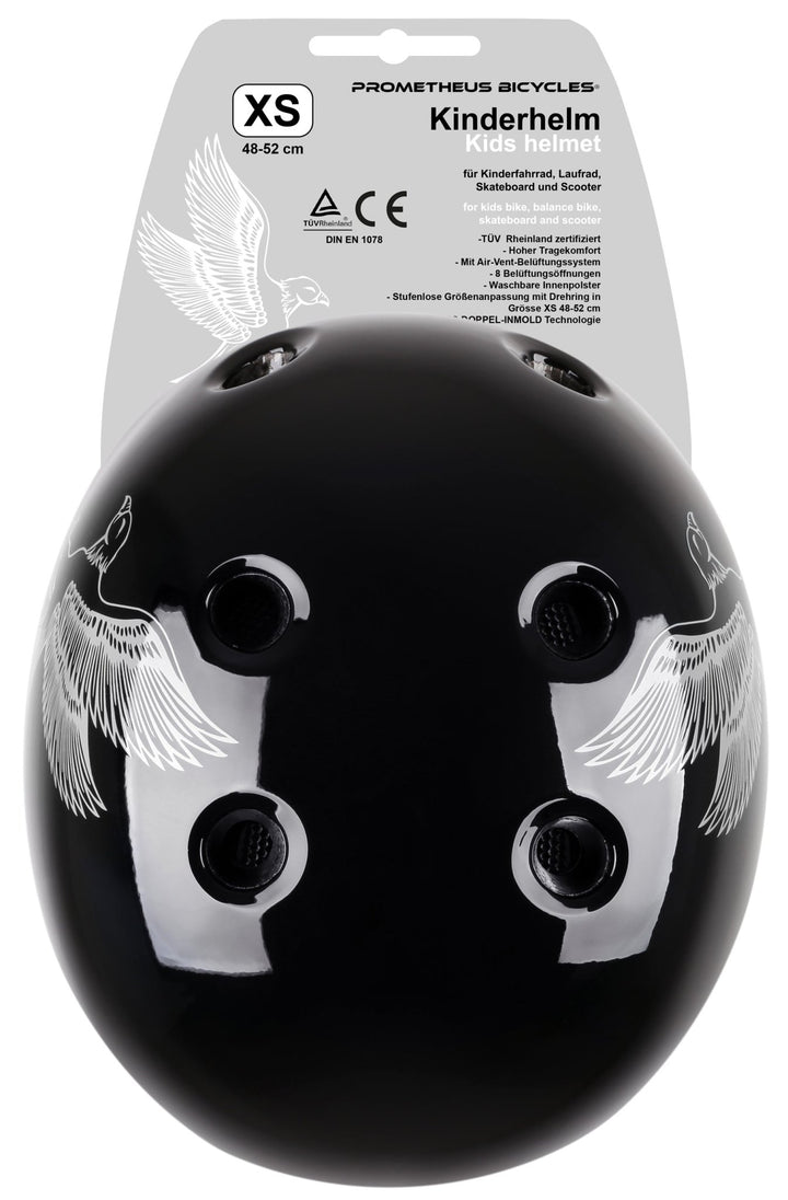 Helm Kinder Größe XS 48 - 52 cm in Weiß / Schwarz – Schutzausrüstung von prometheus - bikes | prometheus - bikes