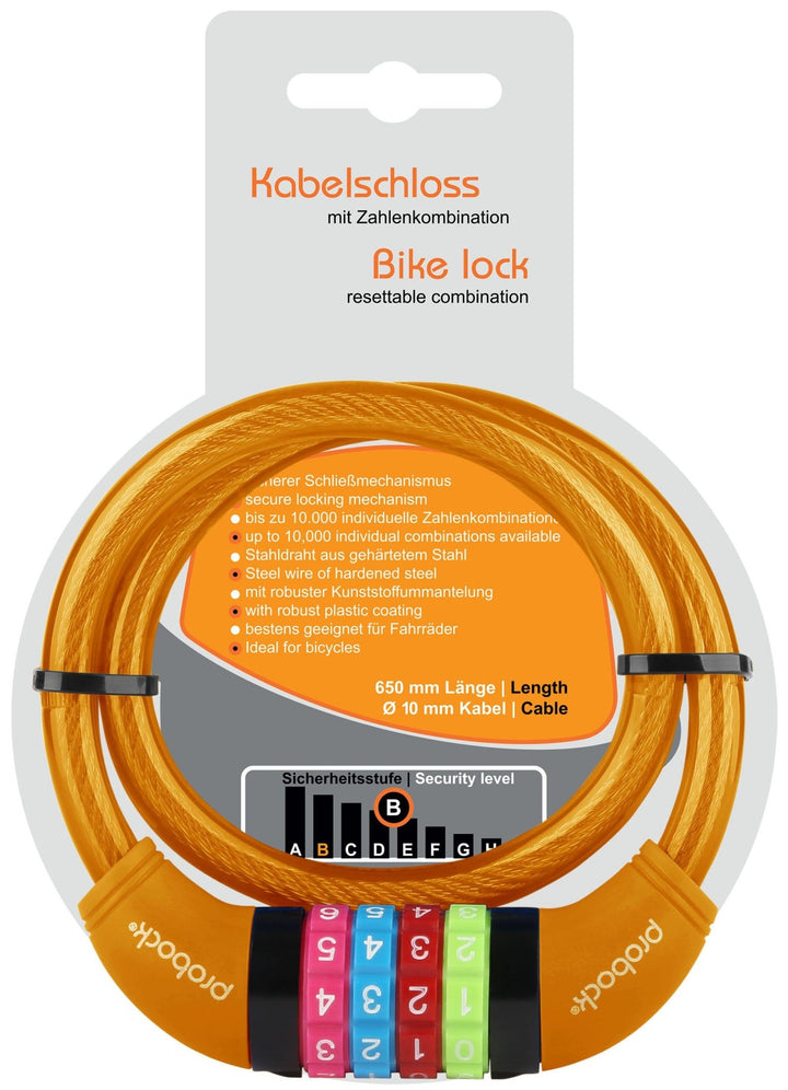 Kabelschloss (transparent) Kinder in Orange – Fahrradschlösser von prometheus - bikes | prometheus - bikes