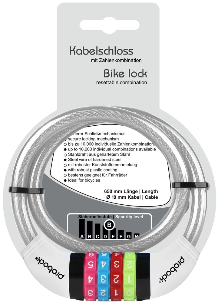 Kabelschloss (transparent) Kinder in Weiß – Fahrradschlösser von prometheus - bikes | prometheus - bikes