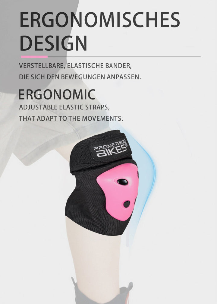 Kinder Schützer Schonerset 6 in 1 in Rosa – Schutzausrüstung von prometheus - bikes | prometheus - bikes