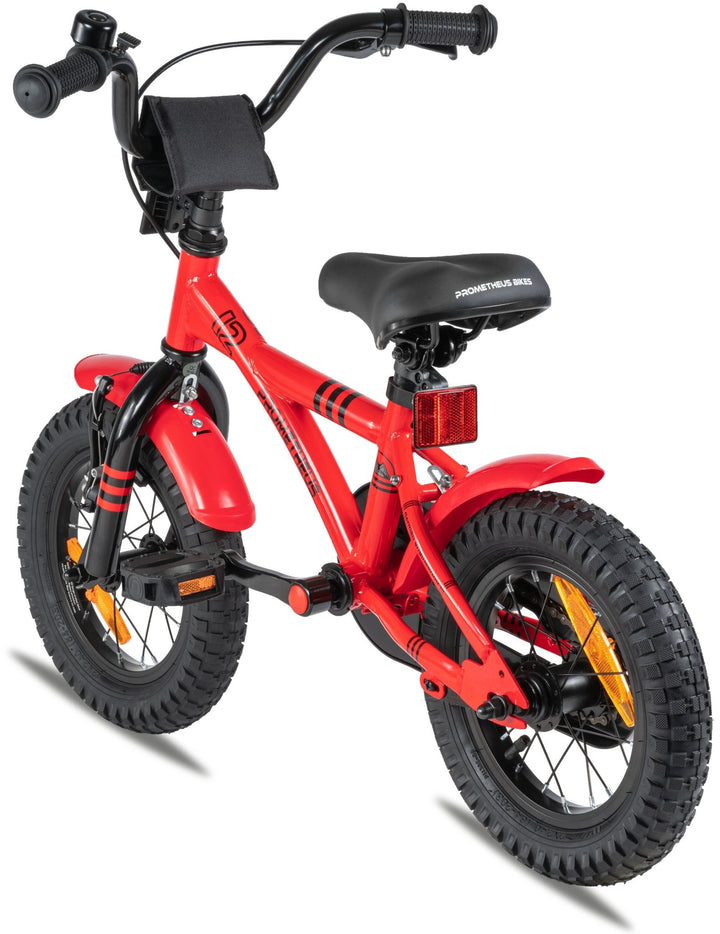 Kinderfahrrad 12 Zoll ab 3 Jahre mit Stützräder in Rot & Schwarz – Kinderfahrrad 12 Zoll von prometheus - bikes | prometheus - bikes