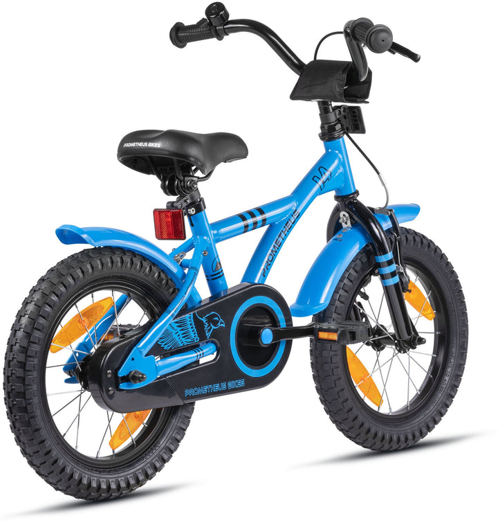 Kinderfahrrad 14 Zoll ab 3 - 4 Jahre mit Stützräder in Blau & Schwarz – Kinderfahrrad 14 Zoll von prometheus - bikes | prometheus - bikes