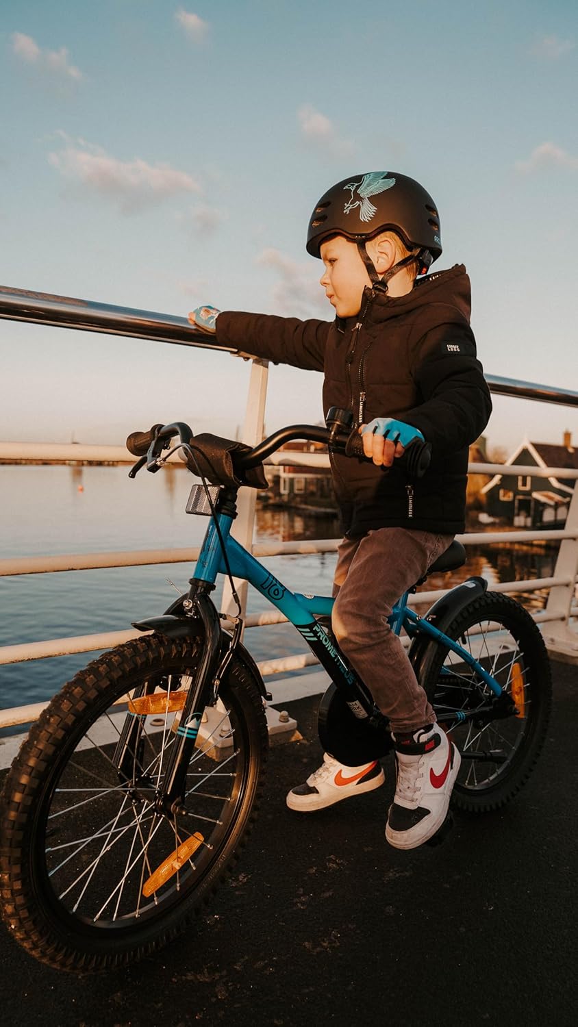 Kinderfahrrad 16 Zoll ab 4 - 5 Jahre mit Stützräder in Blau & Schwarz – Kinderfahrrad 16 Zoll von prometheus - bikes | prometheus - bikes
