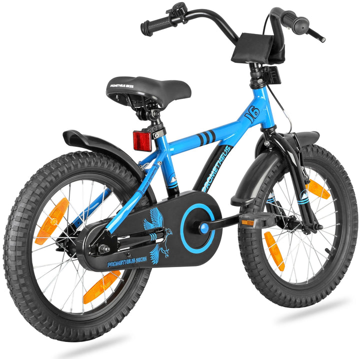 Kinderfahrrad 16 Zoll ab 4 - 5 Jahre mit Stützräder in Blau & Schwarz – Kinderfahrrad 16 Zoll von prometheus - bikes | prometheus - bikes