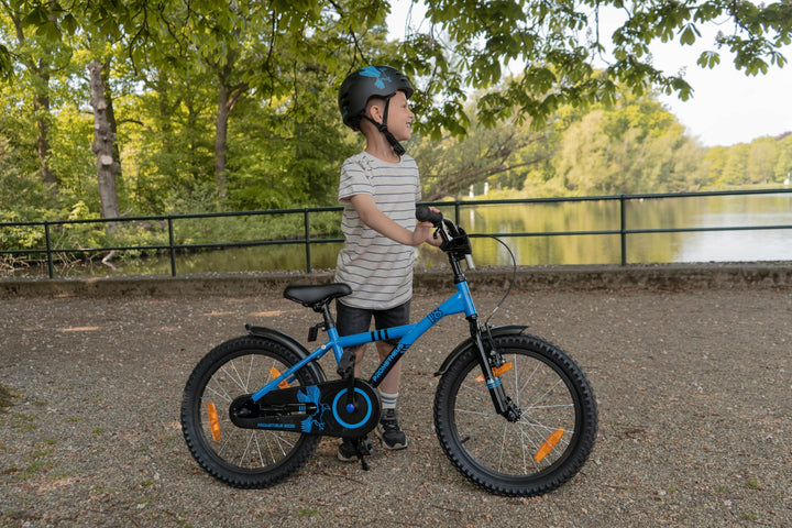 Kinderfahrrad 18 Zoll ab 5 Jahre Blau & Schwarz – Kinderfahrrad 18 Zoll von prometheus - bikes | prometheus - bikes