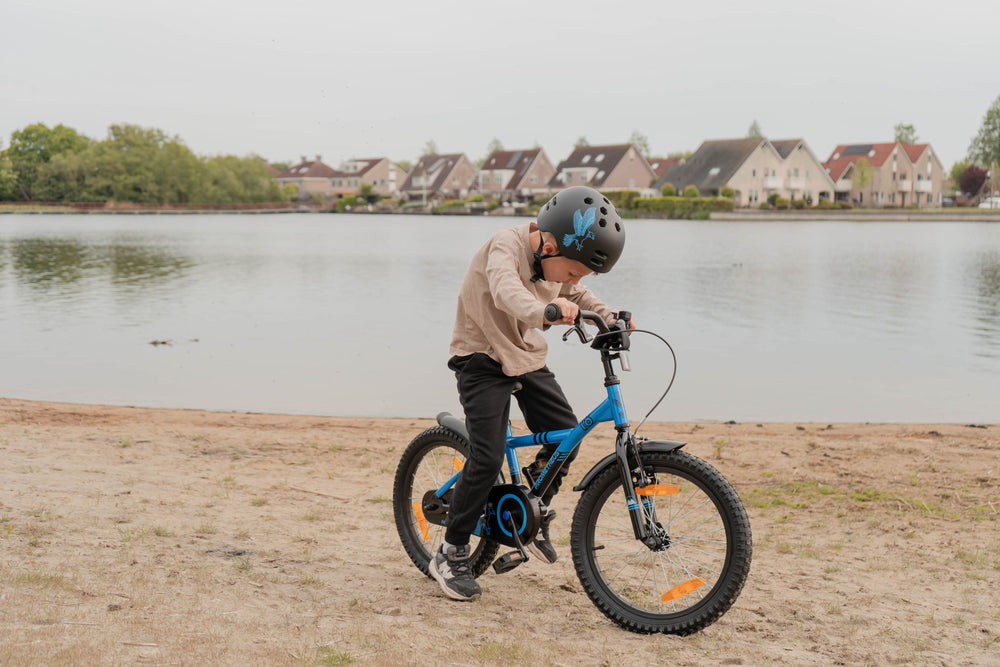 Kinderfahrrad 18 Zoll ab 5 Jahre Blau & Schwarz – Kinderfahrrad 18 Zoll von prometheus - bikes | prometheus - bikes