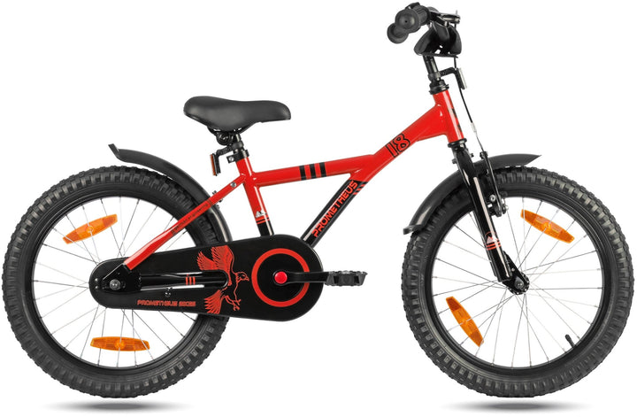 Kinderfahrrad 18 Zoll ab 5 Jahre in Rot & Schwarz – Kinderfahrrad 18 Zoll von prometheus - bikes | prometheus - bikes