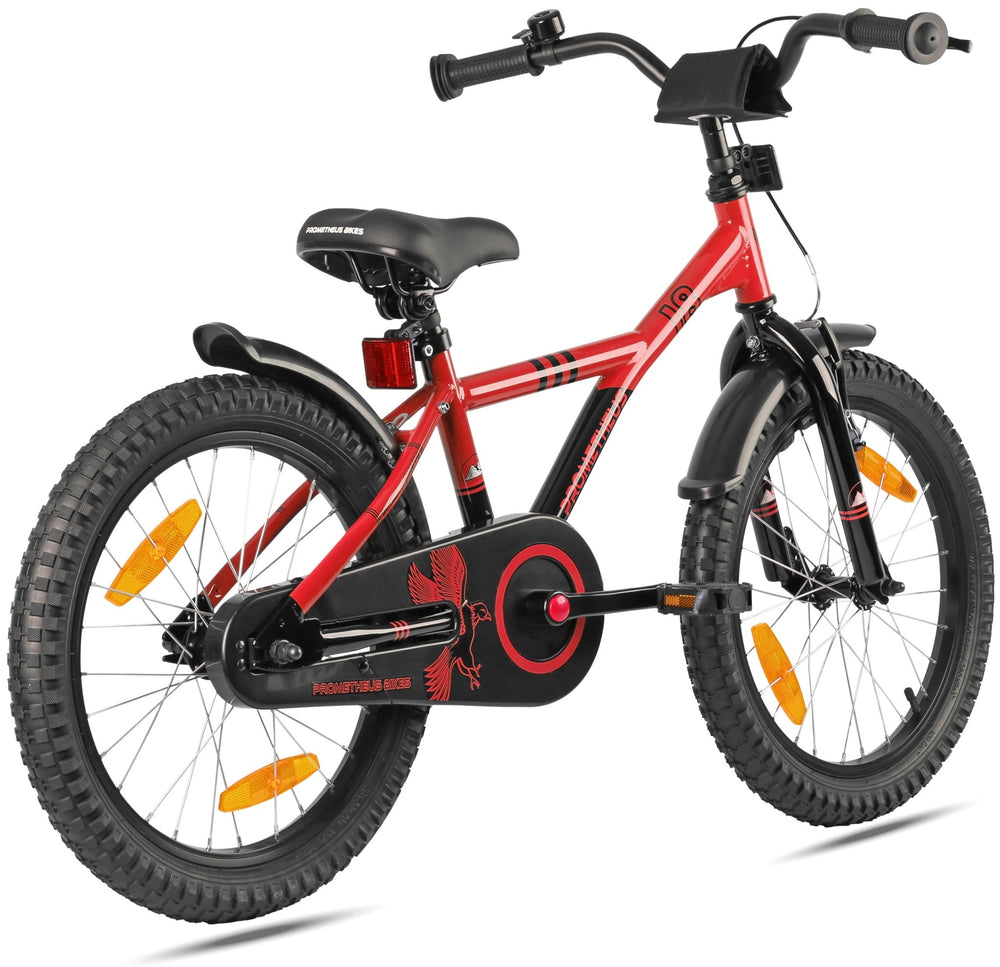 Kinderfahrrad 18 Zoll ab 5 Jahre in Rot & Schwarz – Kinderfahrrad 18 Zoll von prometheus - bikes | prometheus - bikes