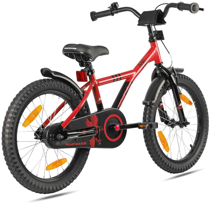 Kinderfahrrad 18 Zoll ab 5 Jahre in Rot & Schwarz – Kinderfahrrad 18 Zoll von prometheus - bikes | prometheus - bikes