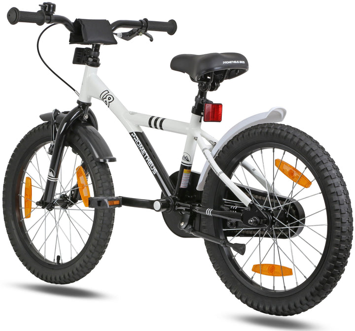 Kinderfahrrad 18 Zoll ab 5 Jahre Weiß & Schwarz – Kinderfahrrad 18 Zoll von prometheus - bikes | prometheus - bikes