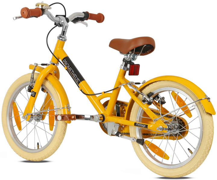 PETITAGE Retro Kinderfahrrad 18 Zoll - ab 5 Jahren | Gelb