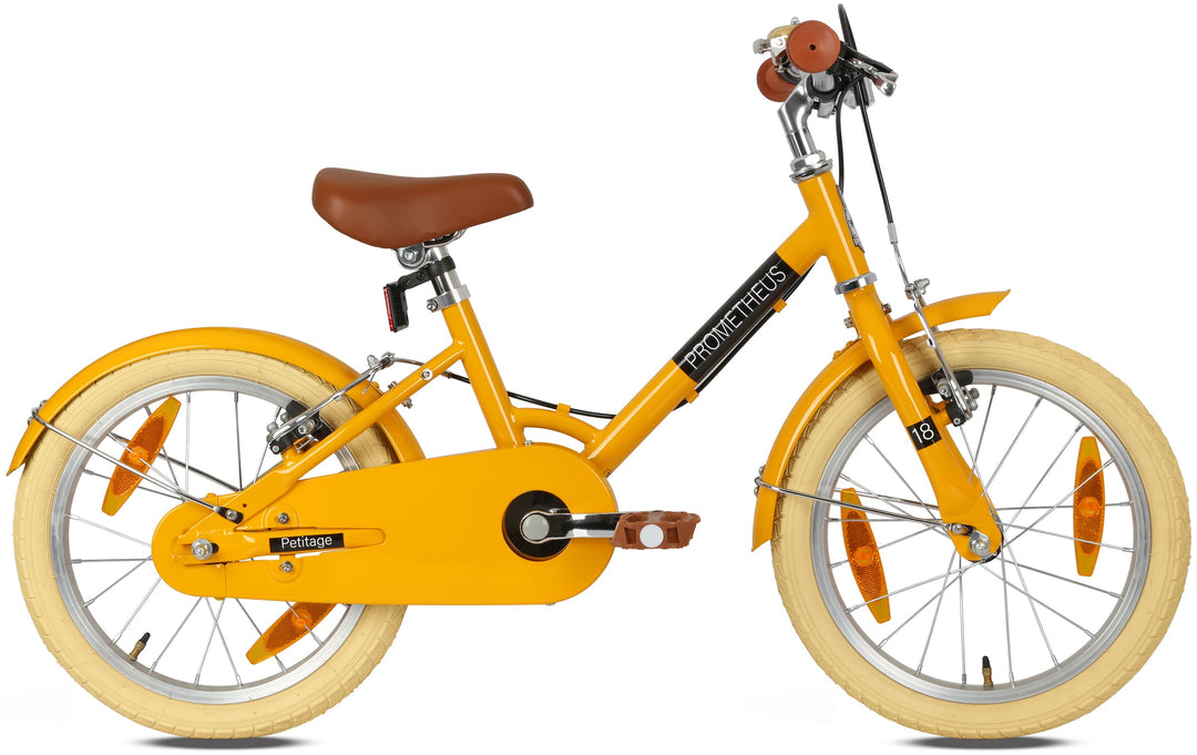 PETITAGE Retro Kinderfahrrad 18 Zoll - ab 5 Jahren | Gelb