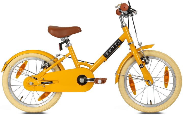 PETITAGE Retro Kinderfahrrad 18 Zoll - ab 5 Jahren | Gelb