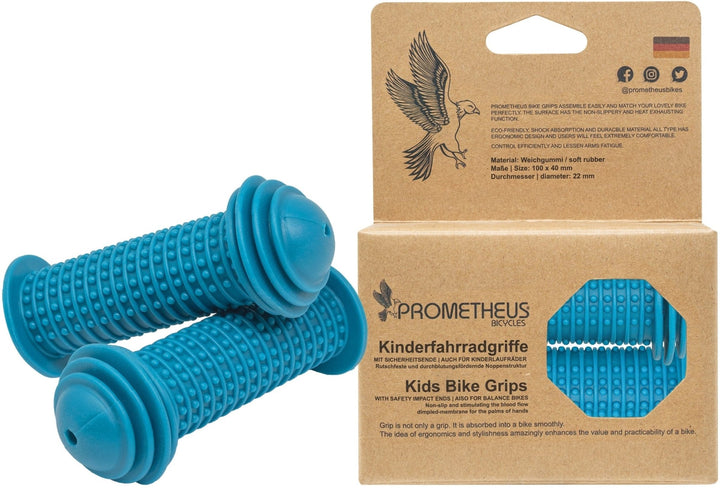 Lenkergriffe Kinder mit Sicherheitsende in Blau – Lenkergriffe von prometheus - bikes | prometheus - bikes